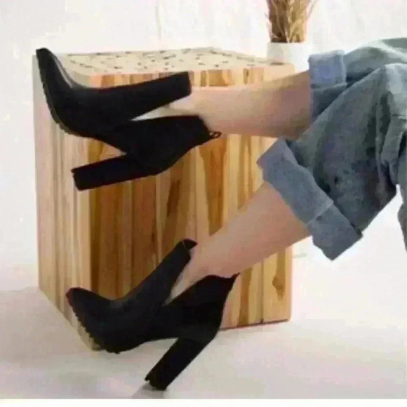 Black Lug Sole Booties - Picture 4 of 4